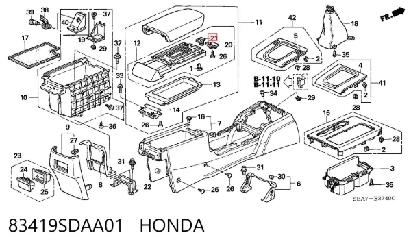  83419SDAA01 Honda