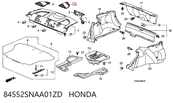  84552SNAA01ZD Honda