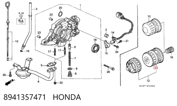 Filtro de aceite 8941357471 Honda
