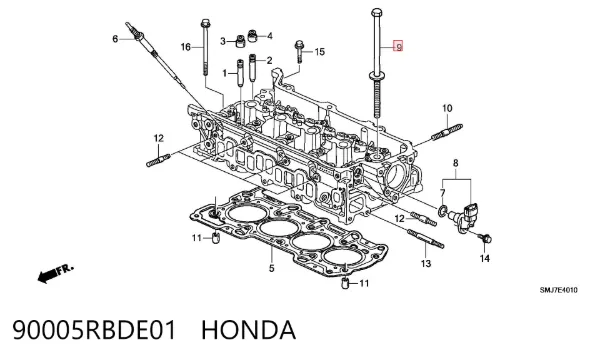Tornillo culata 90005RBDE01 Honda