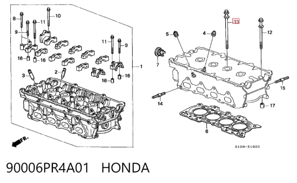 Tornillo culata 90006PR4A01 Honda