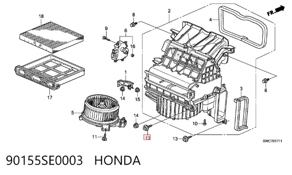  90155SE0003 Honda
