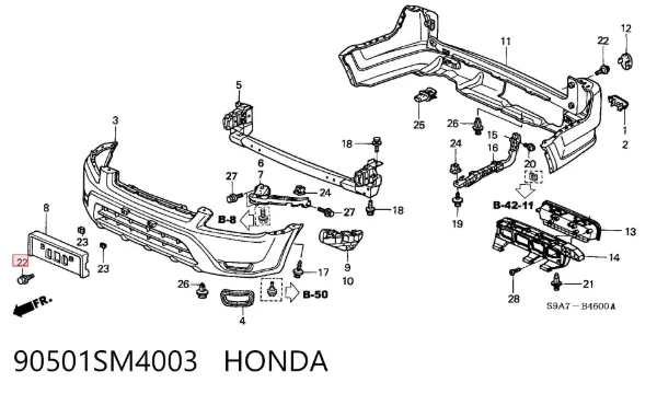  90501SM4003 Honda