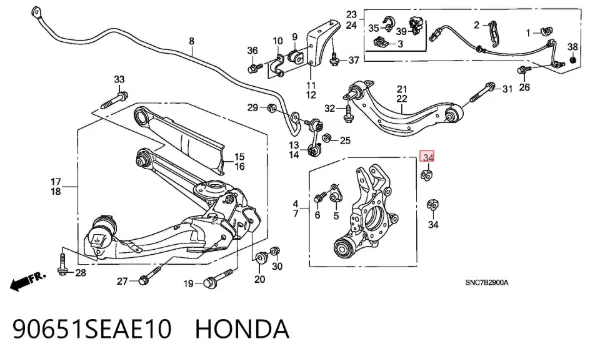  90651SEAE10 Honda