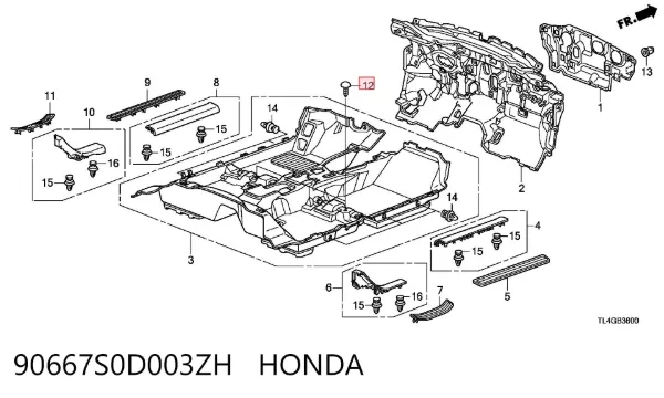  90667S0D003ZH Honda