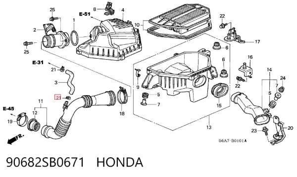  90682SB0671 Honda