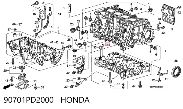  90701PD2000 Honda