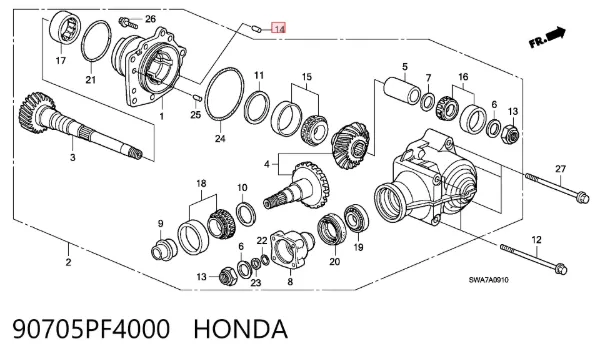  90705PF4000 Honda