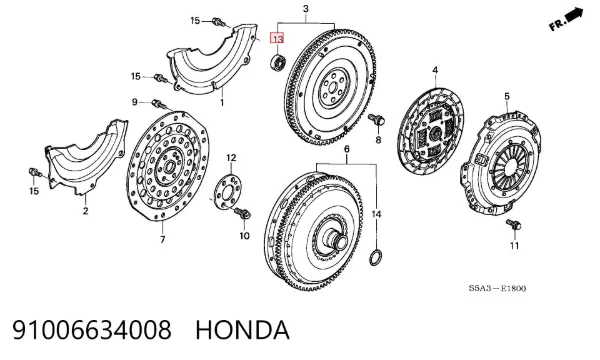 Rodamiento alternador 91006634008 Honda