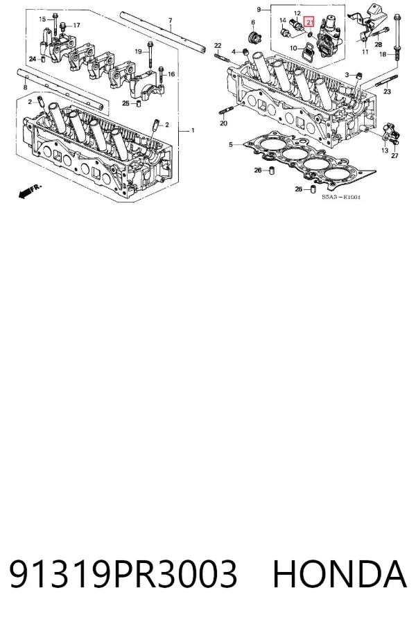 Sensor de presión de aceite 91319PR3003 Honda