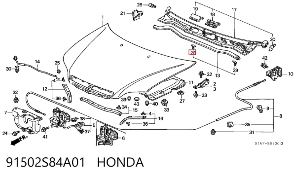  91502S84A01 Honda