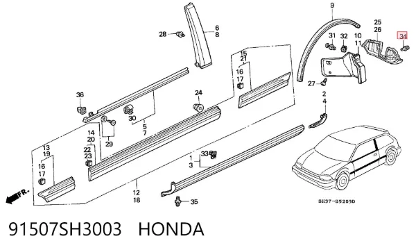  91507SH3003 Honda