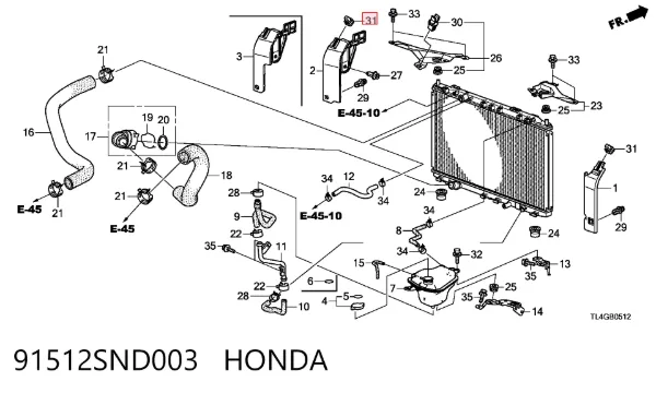  91512SND003 Honda