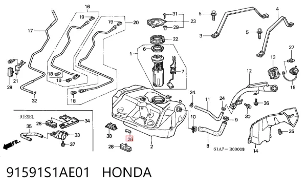  91591S1AE01 Honda