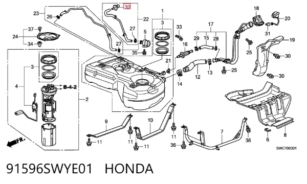  91596SWYE01 Honda