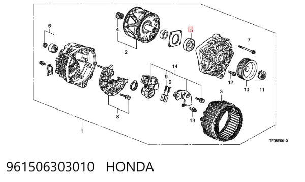 Rodamiento alternador 961506303010 Honda