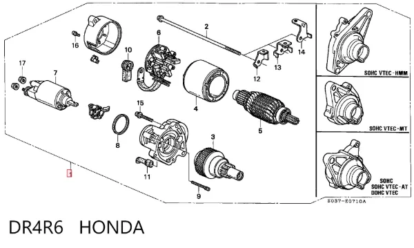 Motor de arranque DR4R6 Honda