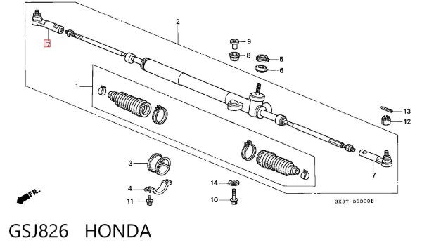 Rótula barra de dirección GSJ826 Honda