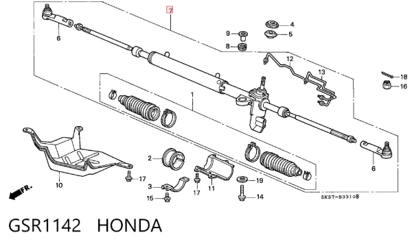 Cremallera de dirección GSR1142 Honda