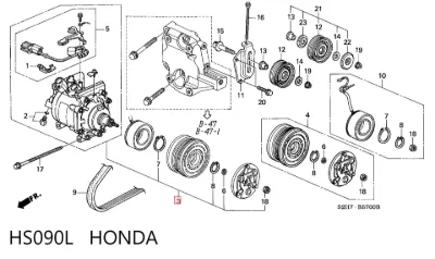 Compresor de aire acondicionado HONDA HS090L