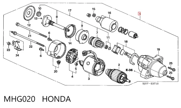 Motor de arranque MHG020 Honda