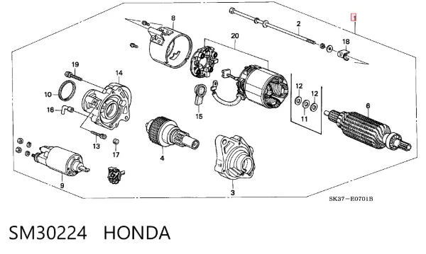 Motor de arranque SM30224 Honda