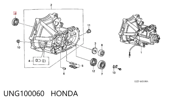 Retén del semieje delantero derecho UNG100060 Honda