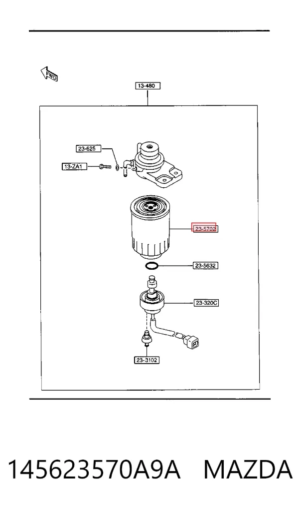 Filtro de combustible 145623570A9A Mazda