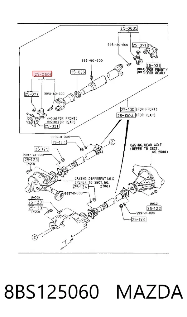 Cruceta 8BS125060 Mazda