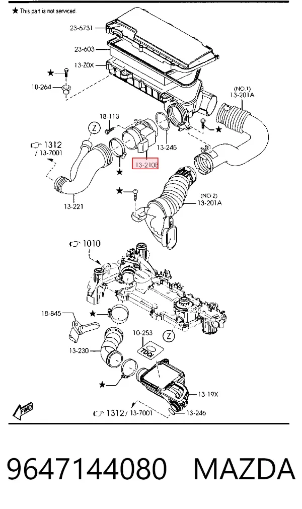Caudalímetro 9647144080 Mazda