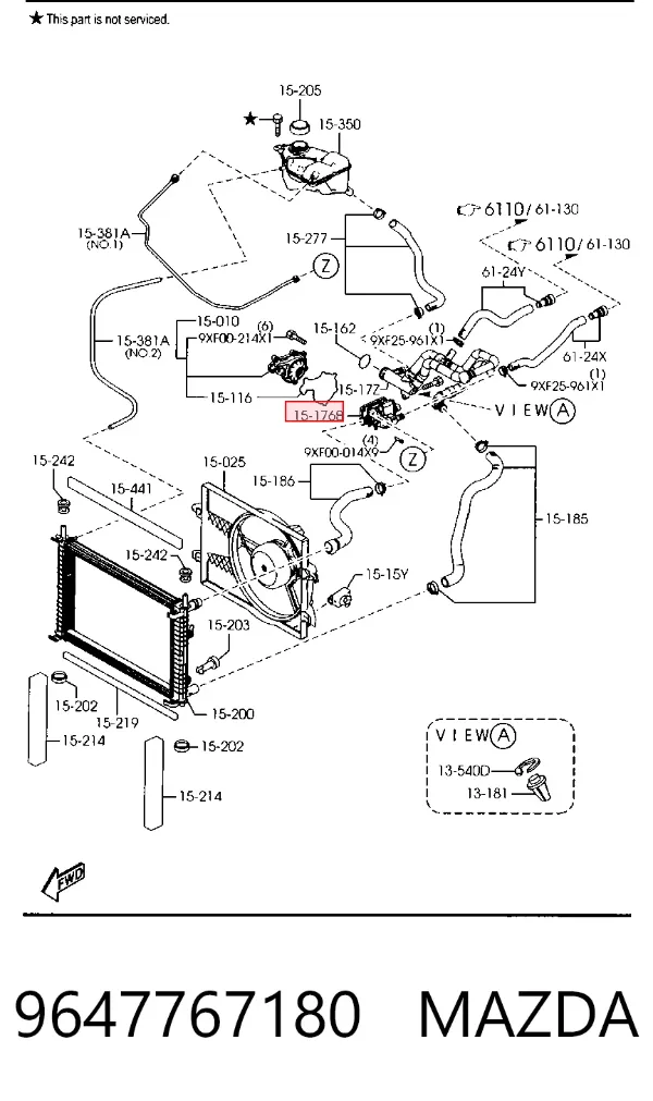 Caja de termostato 9647767180 Mazda