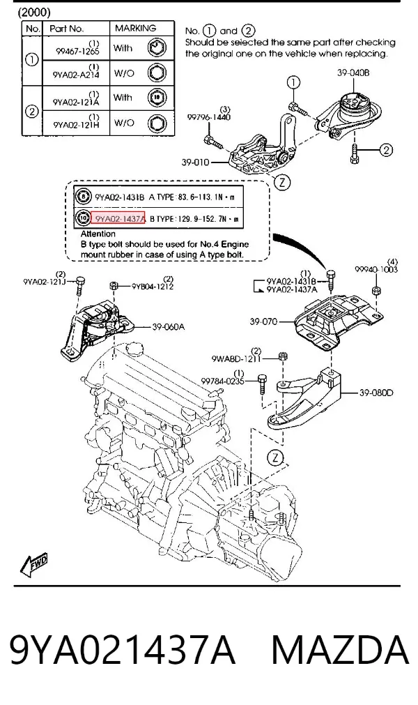  9YA021437A Mazda