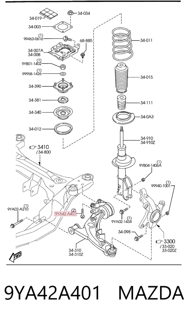  9YA42A401 Mazda
