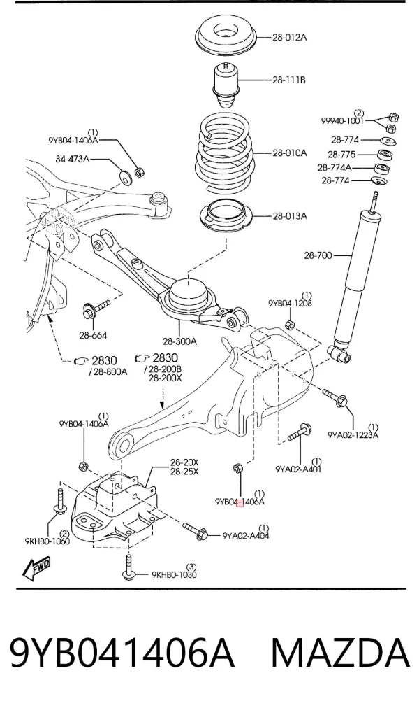  9YB041406A Mazda