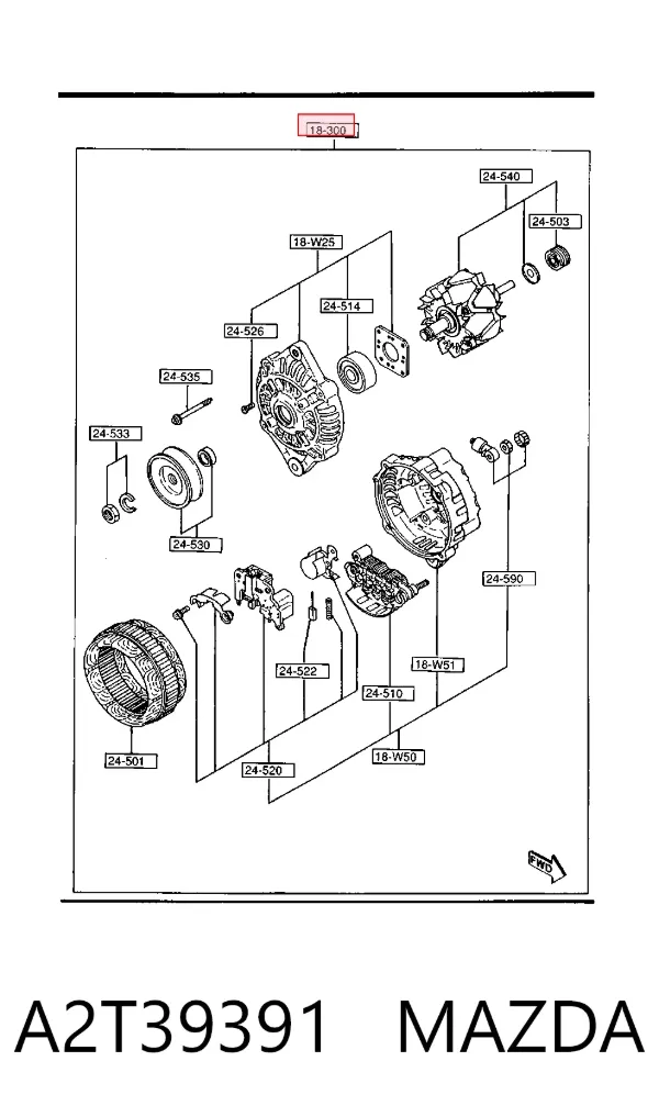 Alternador A2T39391 Mazda