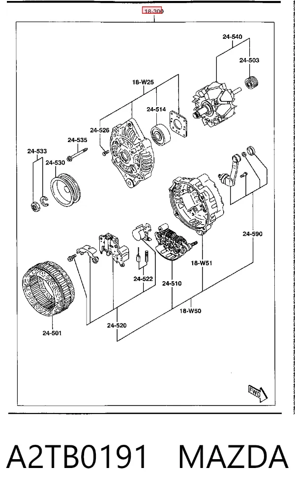 Alternador A2TB0191 Mazda