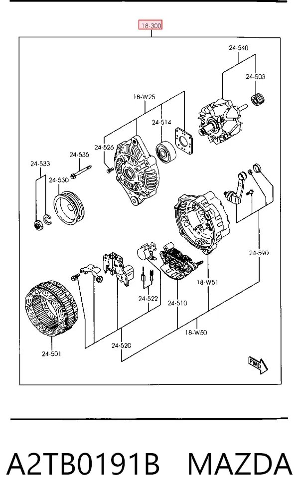 Alternador A2TB0191B Mazda