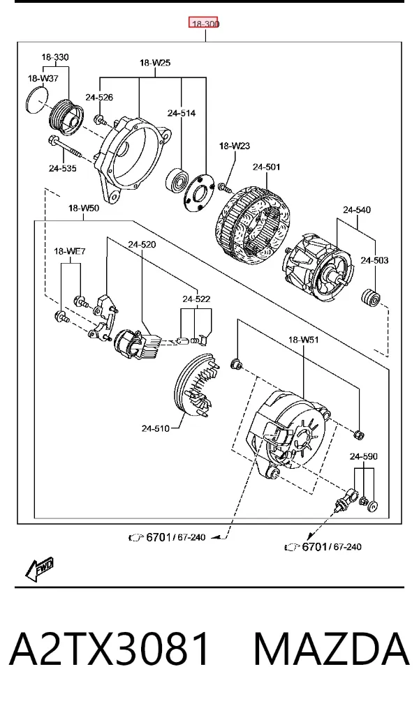 Alternador A2TX3081 Mazda