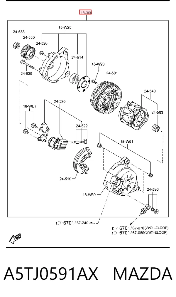 Alternador A5TJ0591AX Mazda