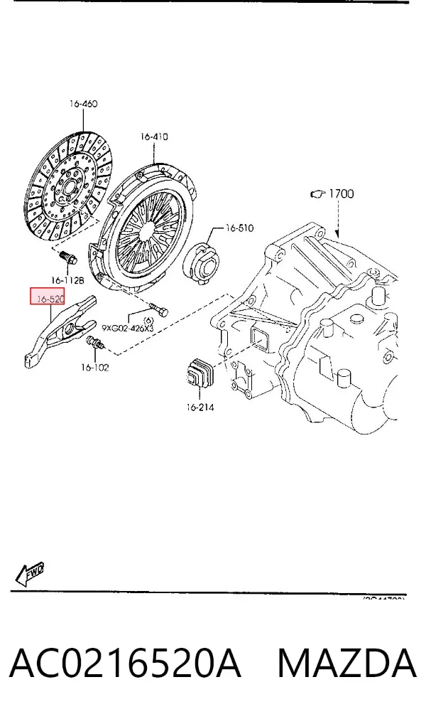Horquilla de embrague AC0216520A Mazda
