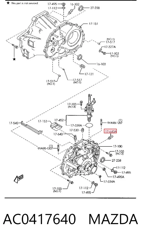 Sensor de marcha atrás AC0417640 Mazda