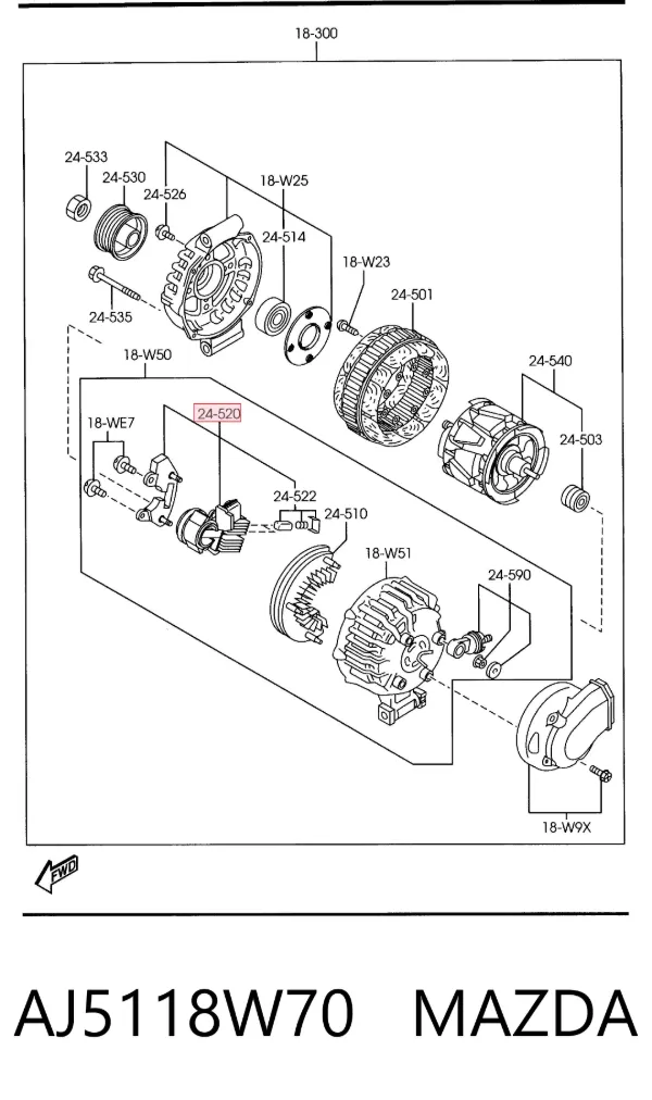 Regulador AJ5118W70 Mazda