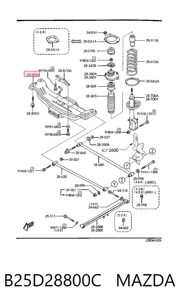 Puente trasero Mazda 323 F VI
