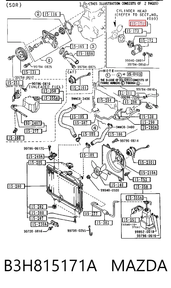 Termostato B3H815171A Mazda