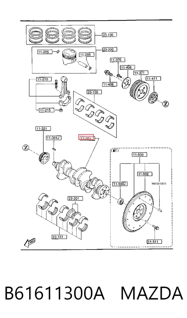 Cigüeñal B61611300A Mazda