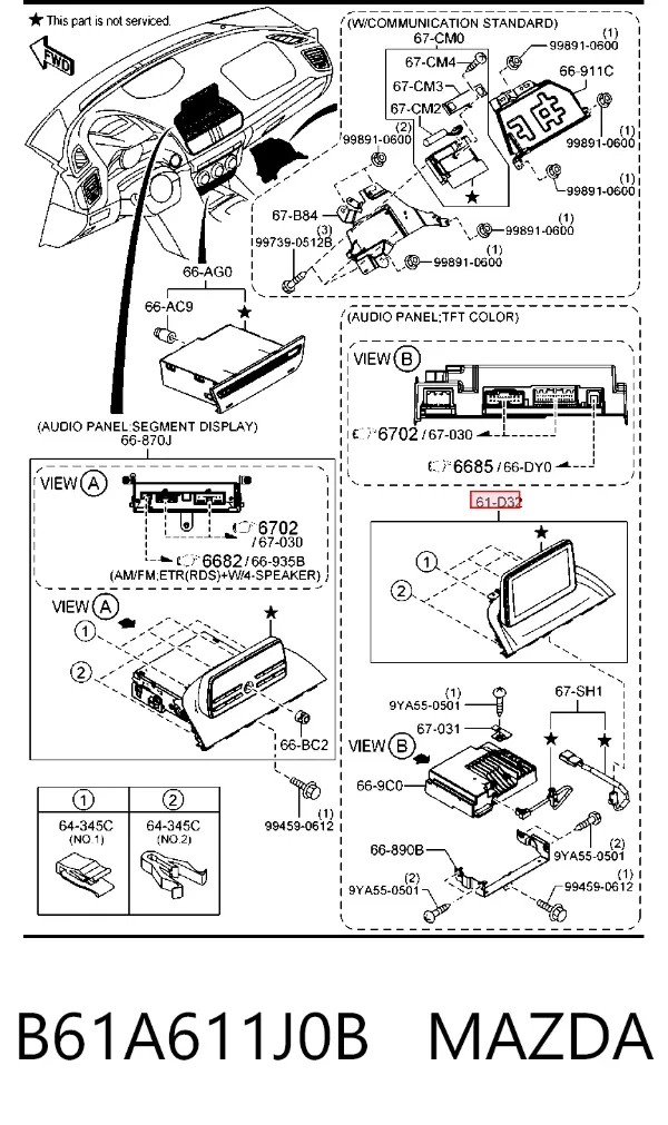 Pantalla B61A611J0B Mazda