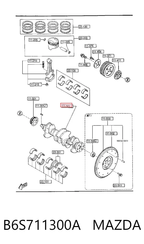 Cigüeñal B6S711300A Mazda