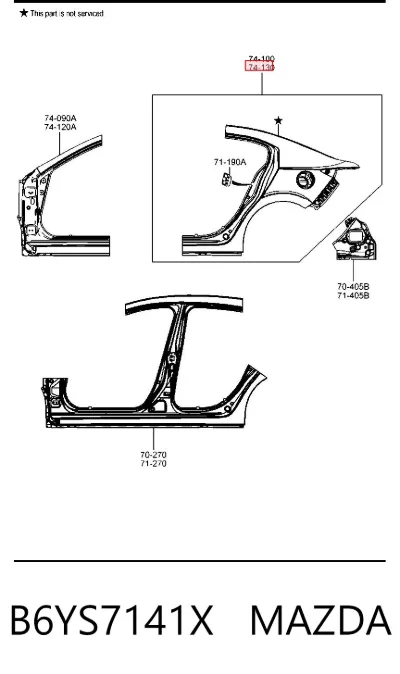 Aleta trasera izquierda MAZDA B6YS7141X