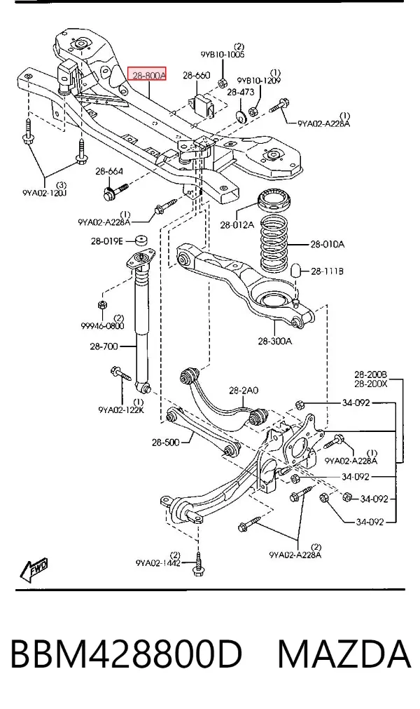 Puente trasero Mazda 3 BL