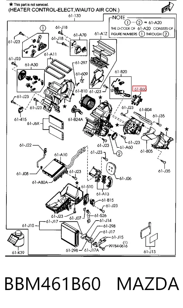 Motor de recirculación de aire BBM461B60 Mazda